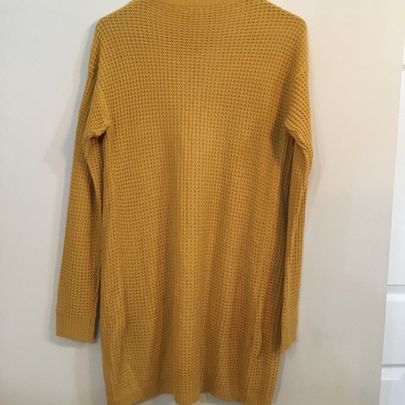 Long Mustard Sweater Size Medium - Picture 6 of 6